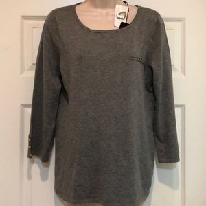 New Cable$Gauge Heather Grey Sweater Size M